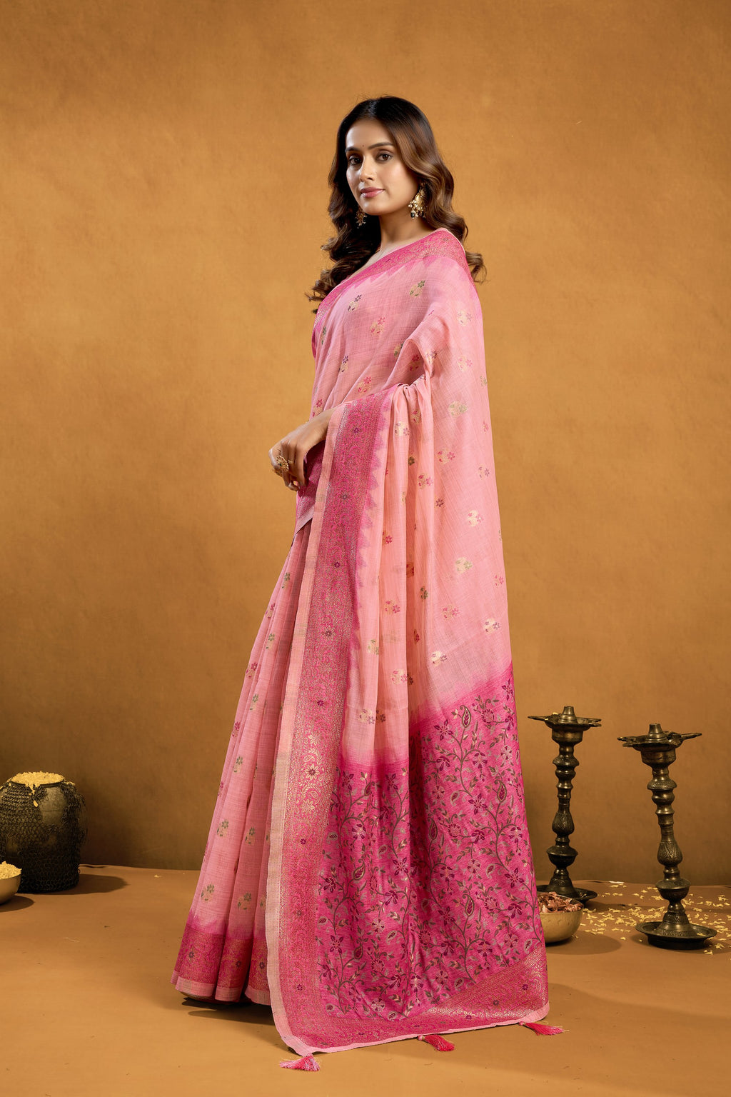 Aashka Saree - Blush Rose - Full View