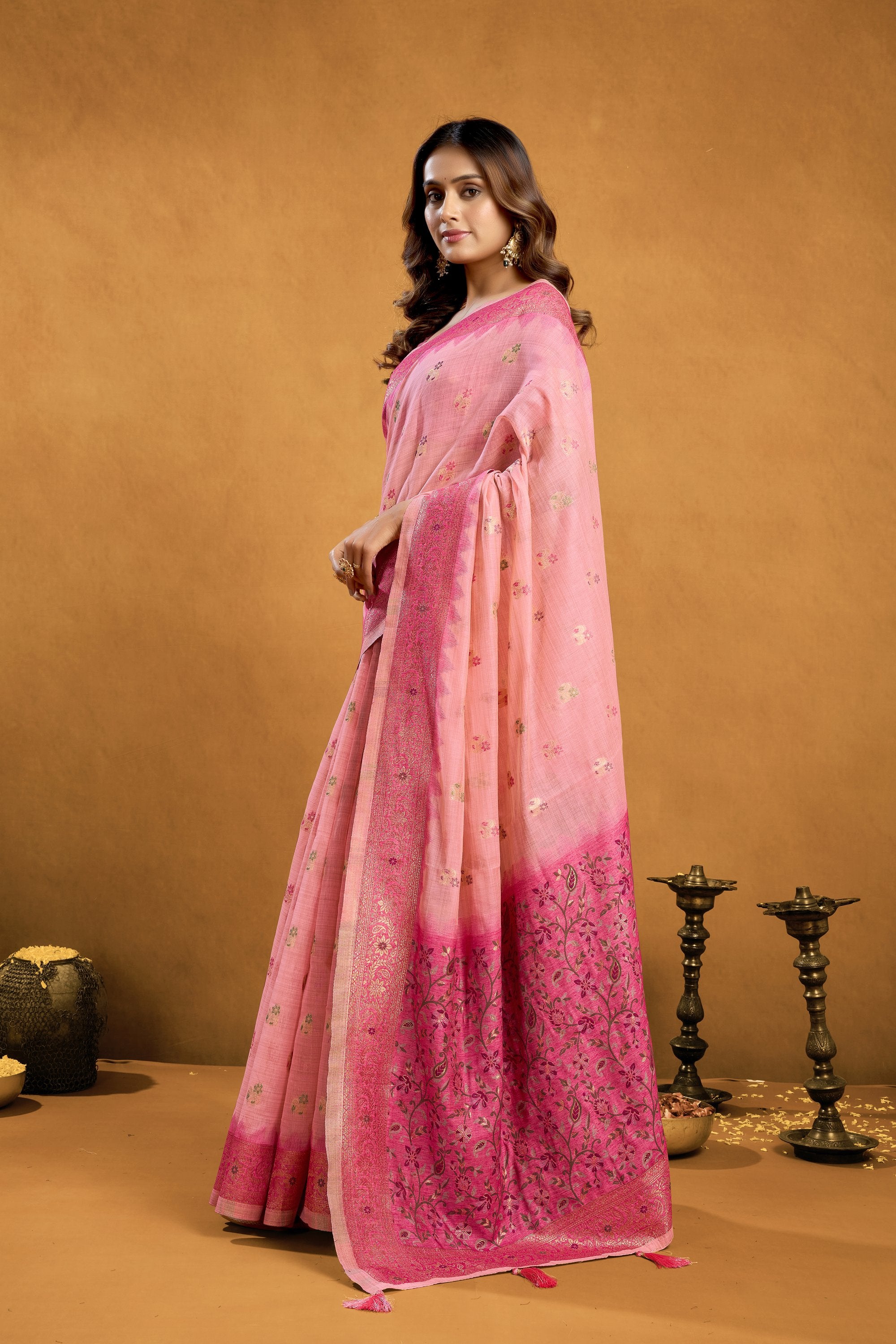 Aashka Saree - Blush Rose - Full View