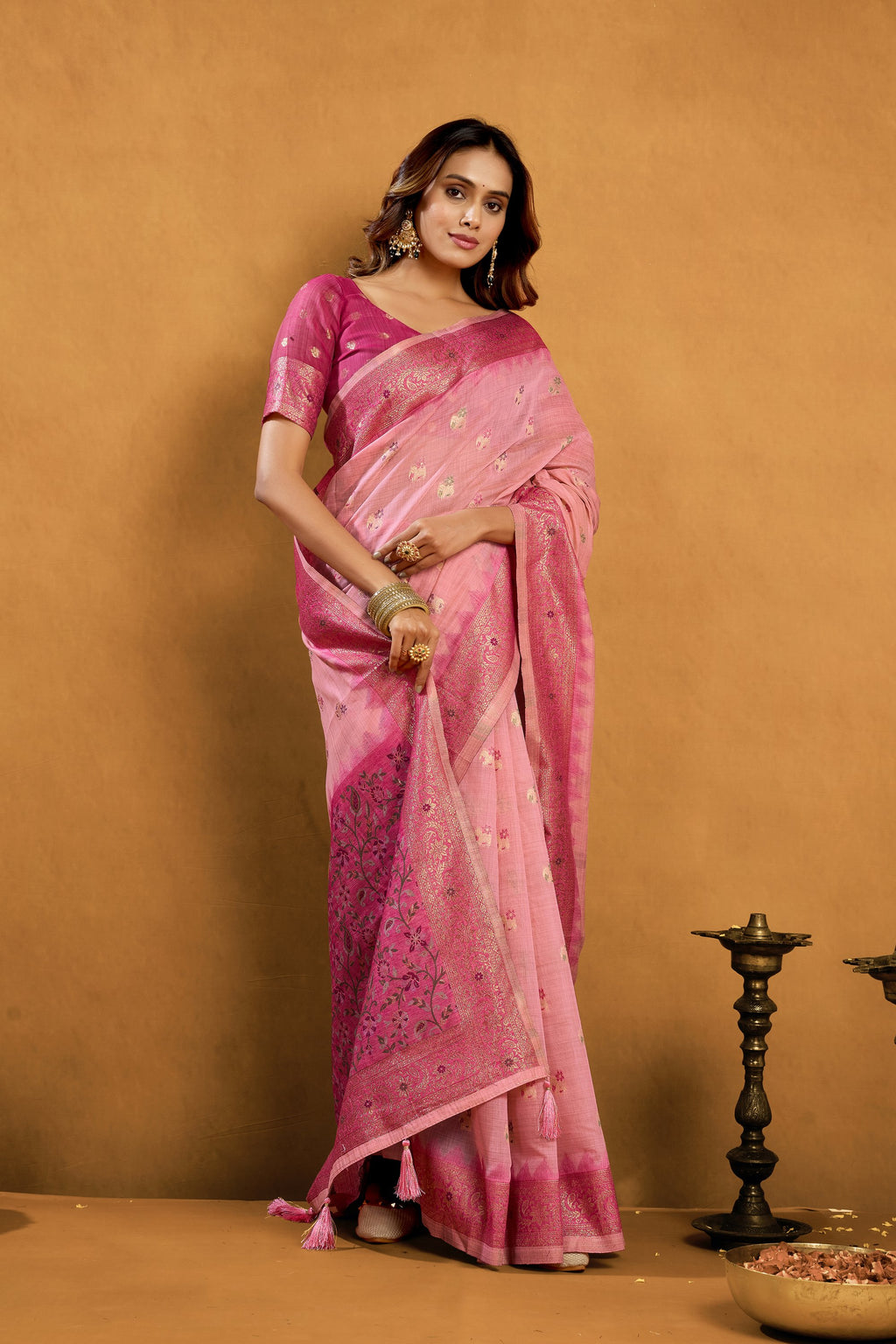 Aashka Saree - Blush Rose - Border Detail