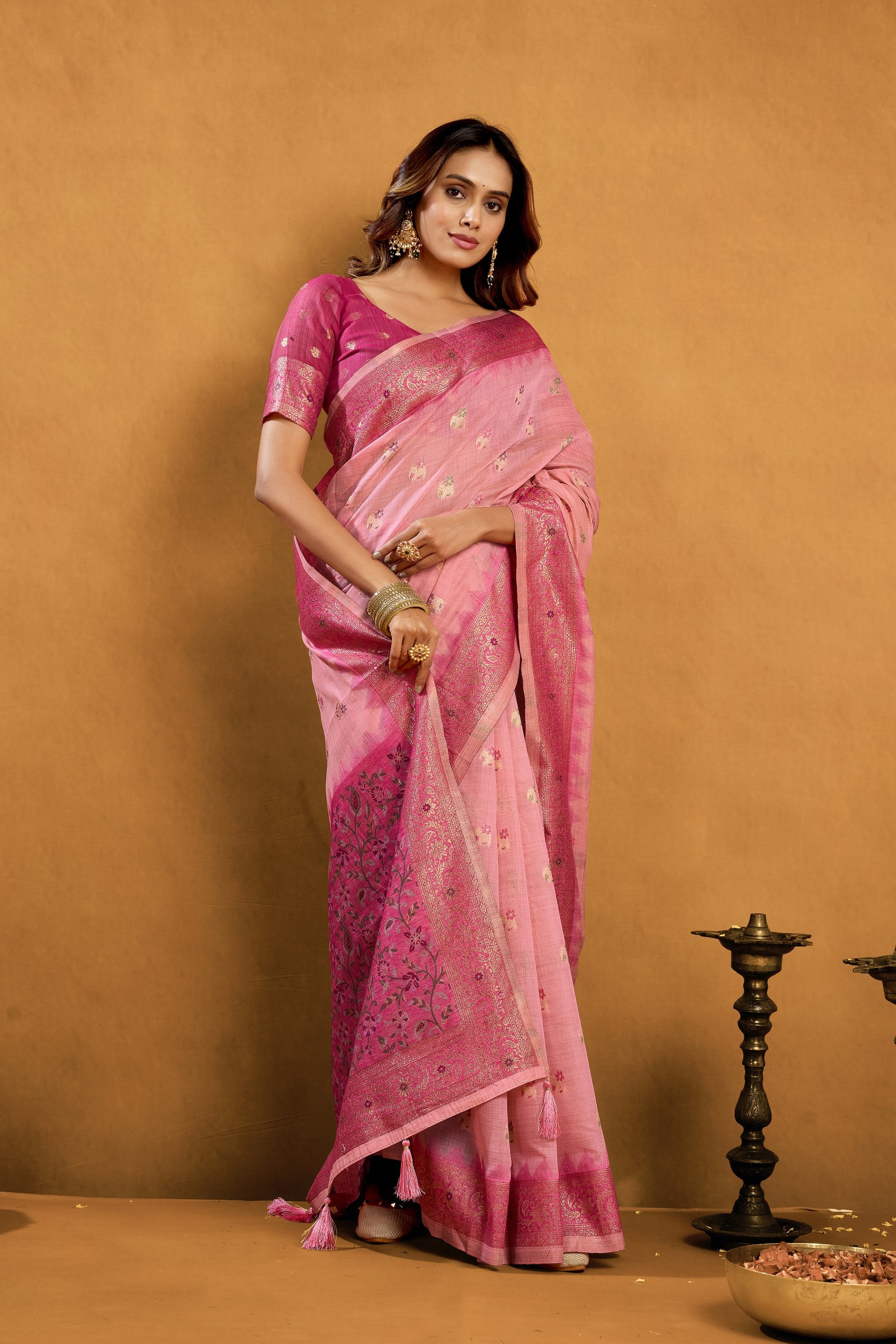 Aashka Saree - Blush Rose - Border Detail