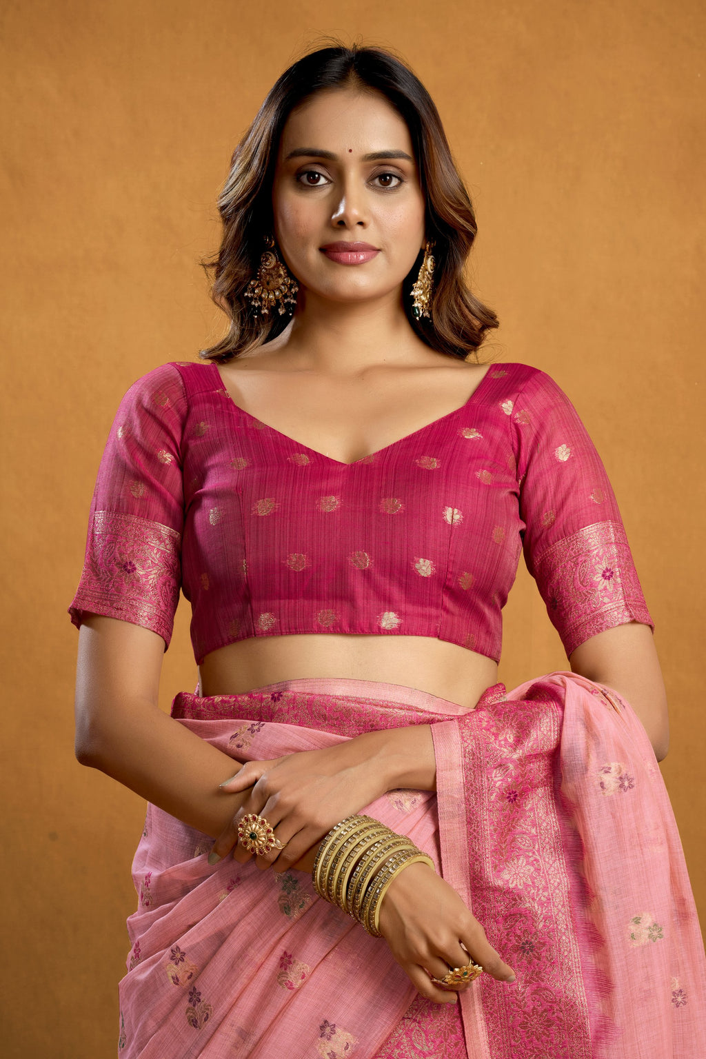 Aashka Saree - Blush Rose - Side View