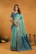 Aashka Saree - Misty Aqua - Front Drape