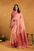 Aashka Saree - Peach Rose - Front Drape