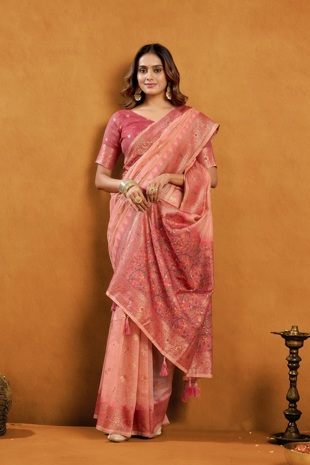 Aashka Saree - Peach Rose - Border Detail