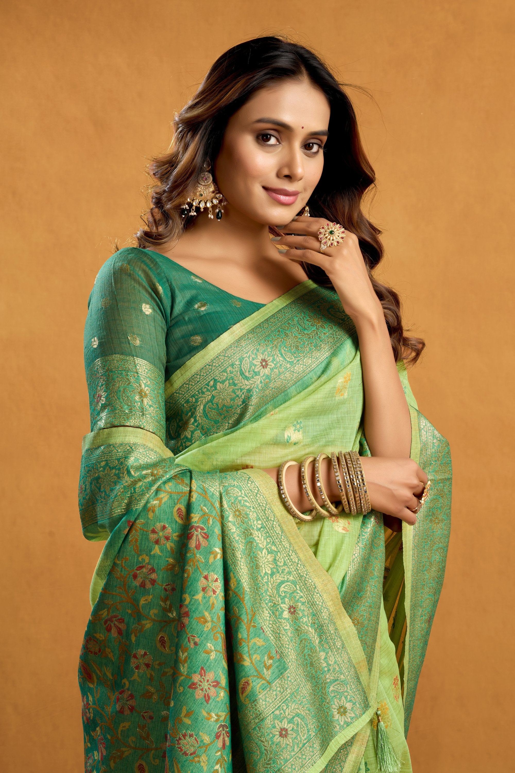 Aashka Saree - Pistachio Mint - Blouse View