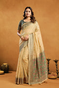 Aashka Saree - Vanilla Beige - Front Drape