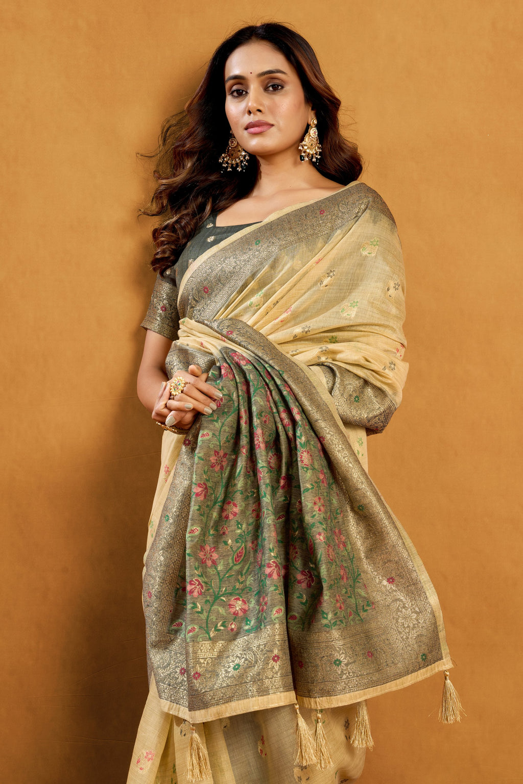 Aashka Saree - Vanilla Beige - Border Detail