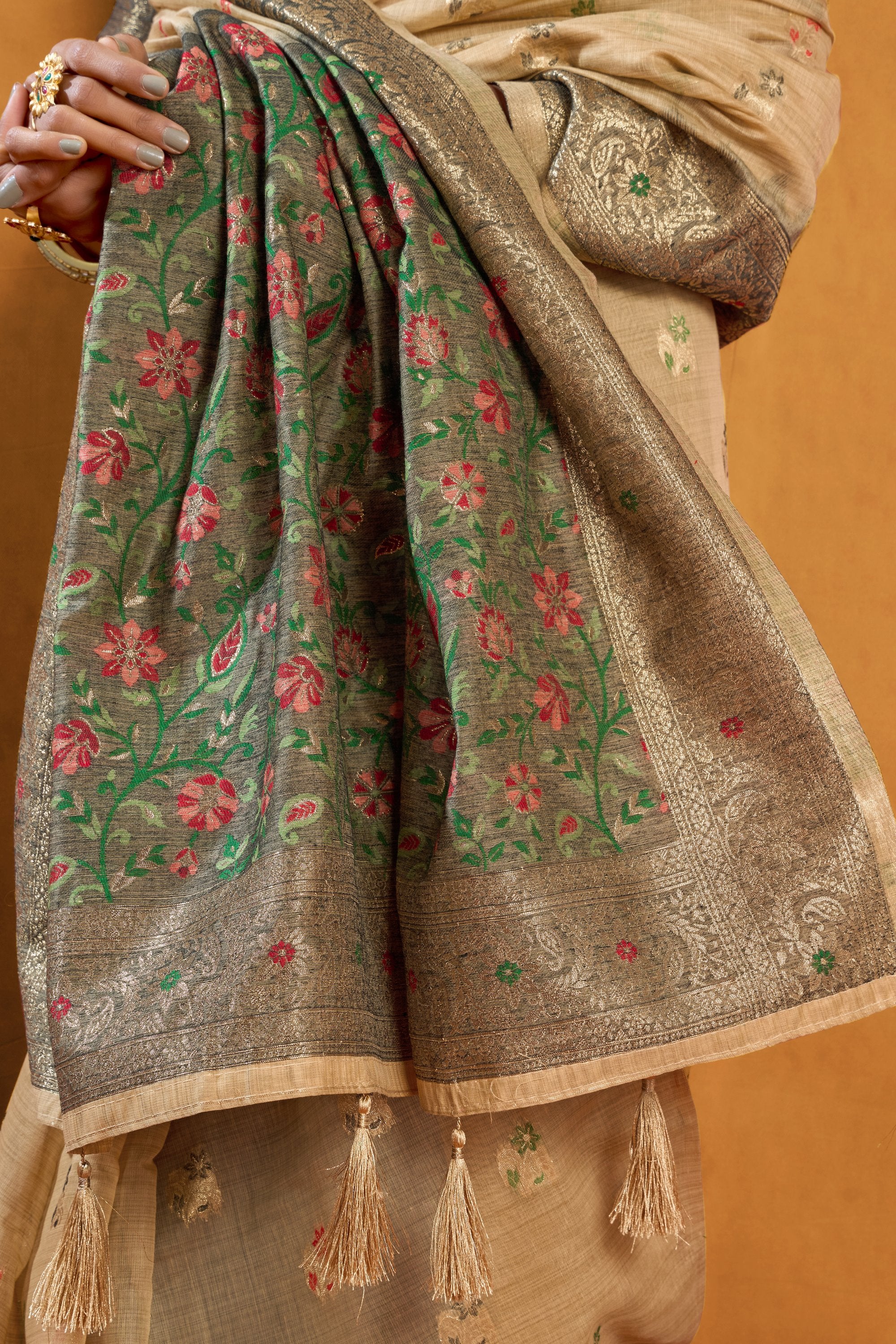 Aashka Saree - Vanilla Beige - Blouse View