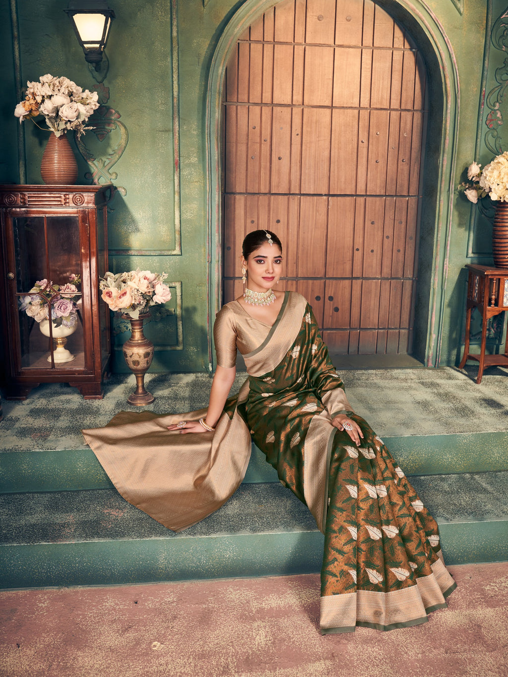 Ananya Saree - Forest Green - Pallu Detail
