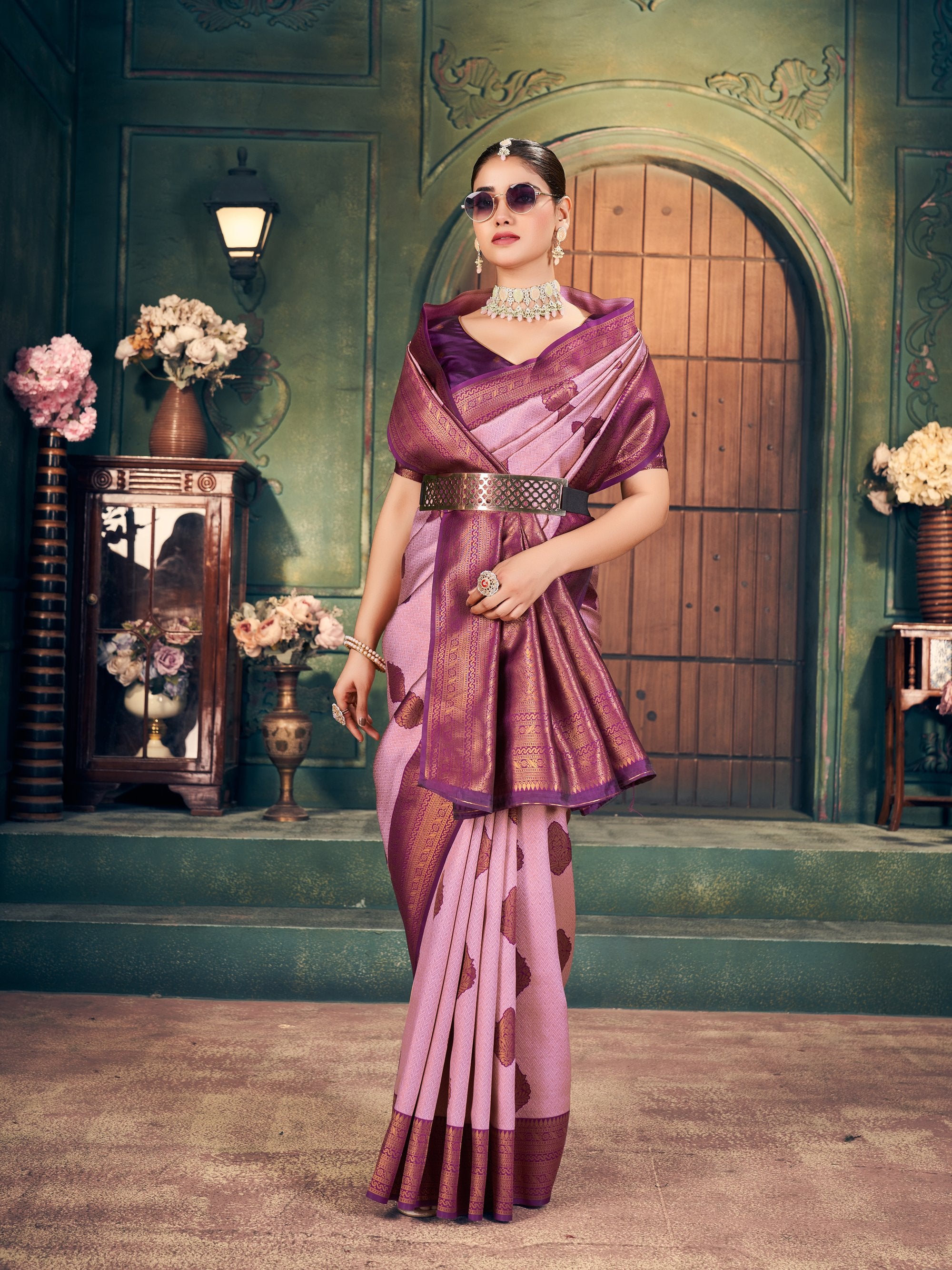 Ananya Saree - Lavender Mist - Pallu Detail