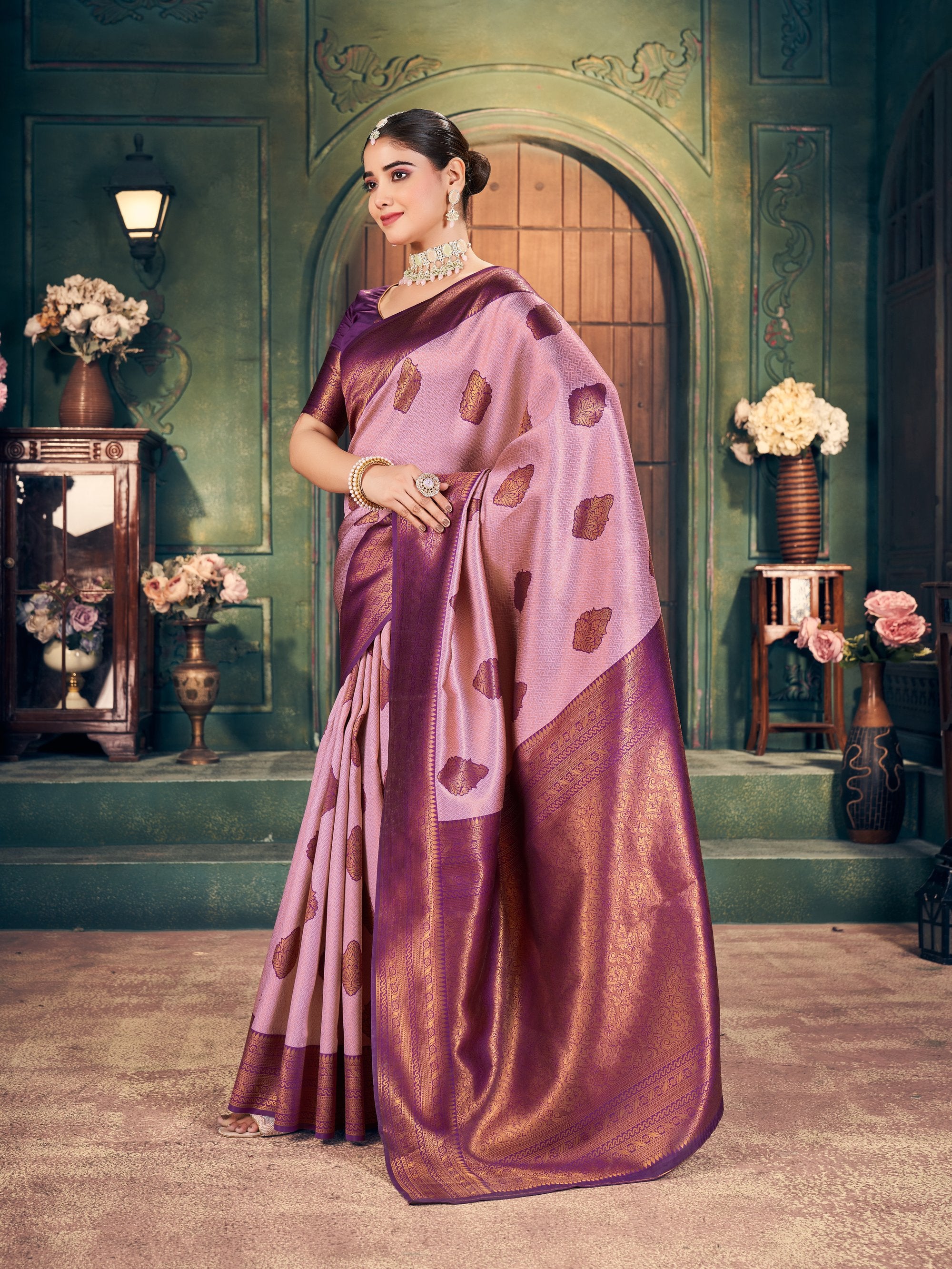 Ananya Saree - Lavender Mist - Border Detail
