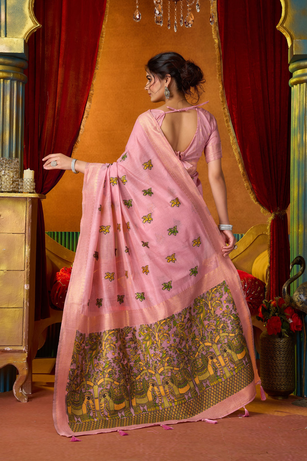 Anisha Saree - Blush Pink - Pallu Detail