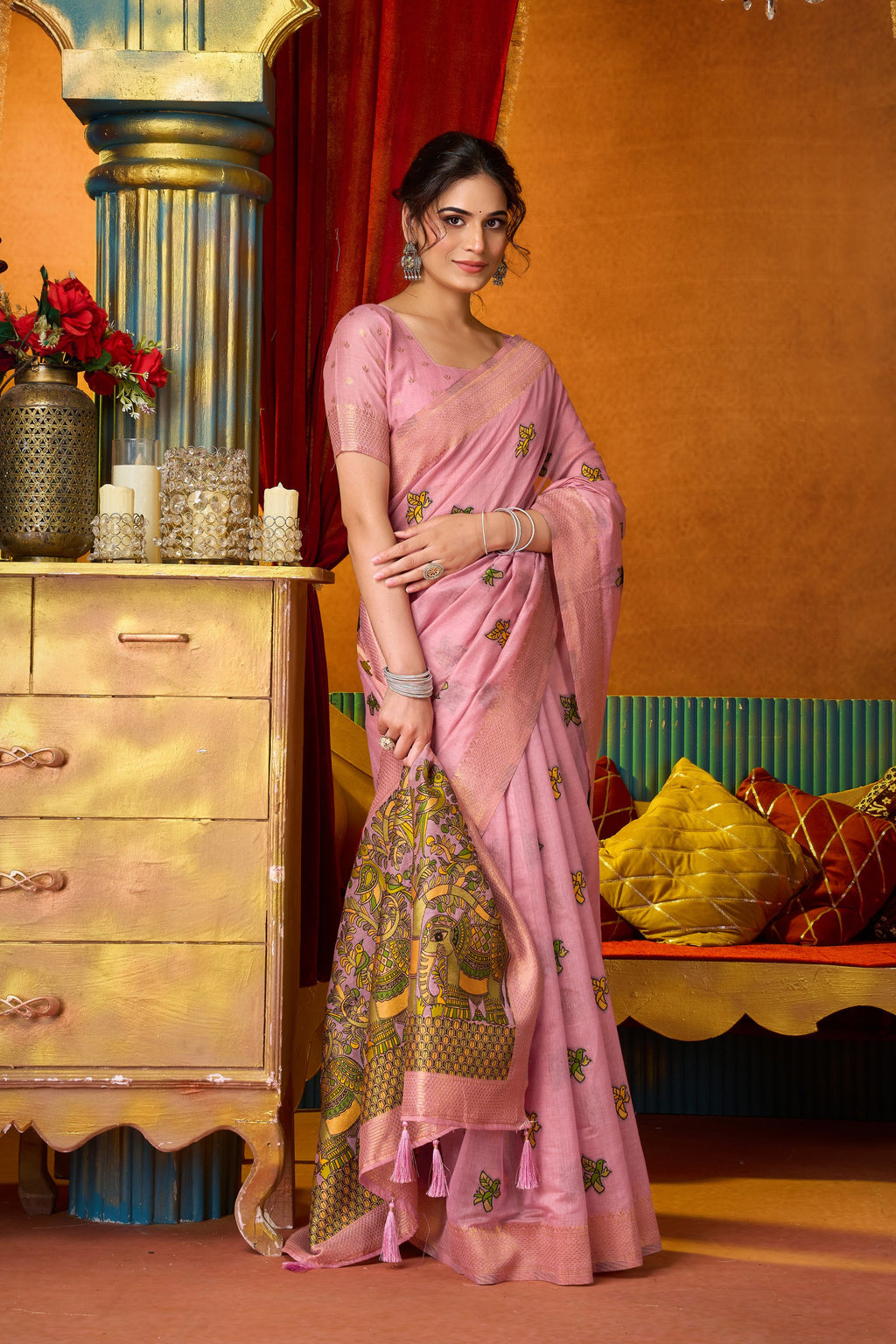 Anisha Saree - Blush Pink - Border Detail