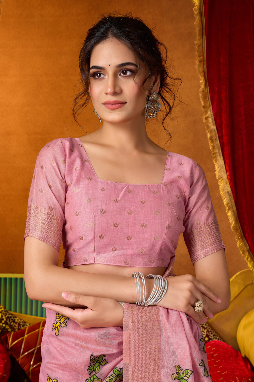 Anisha Saree - Blush Pink - Close Up
