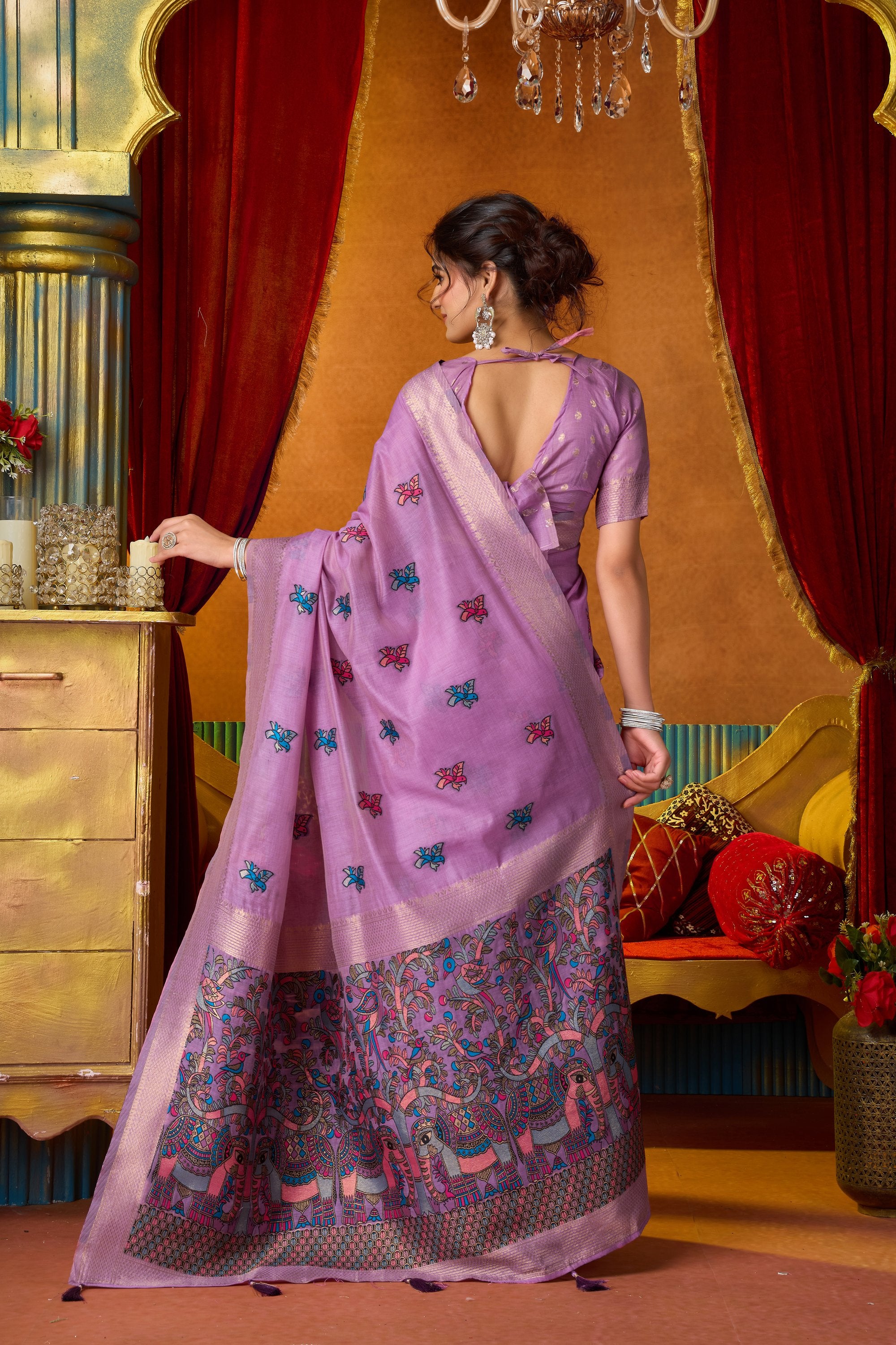 Anisha Saree - Lavender Orchid - Pallu Detail