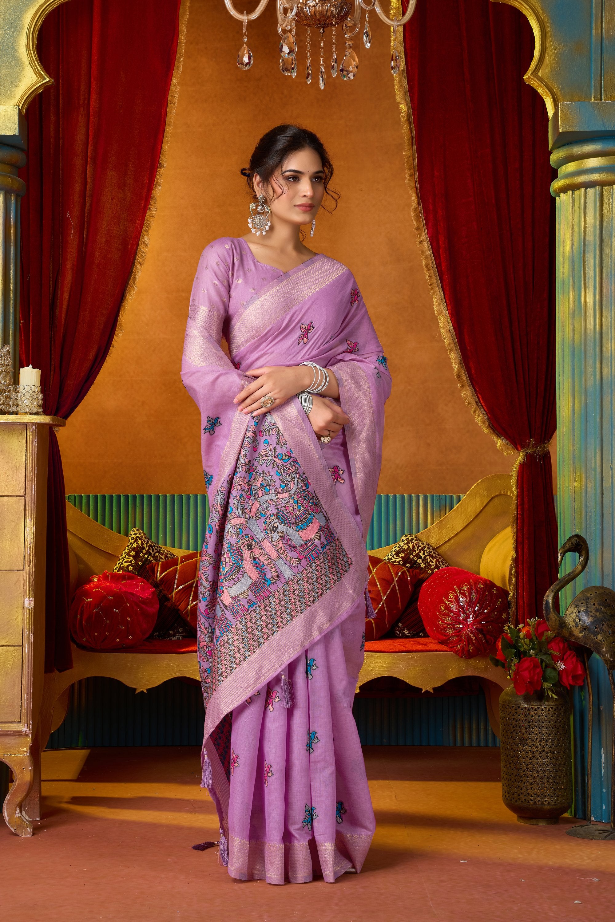Anisha Saree - Lavender Orchid - Border Detail