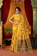 Anisha Saree - Marigold Yellow - Front Drape