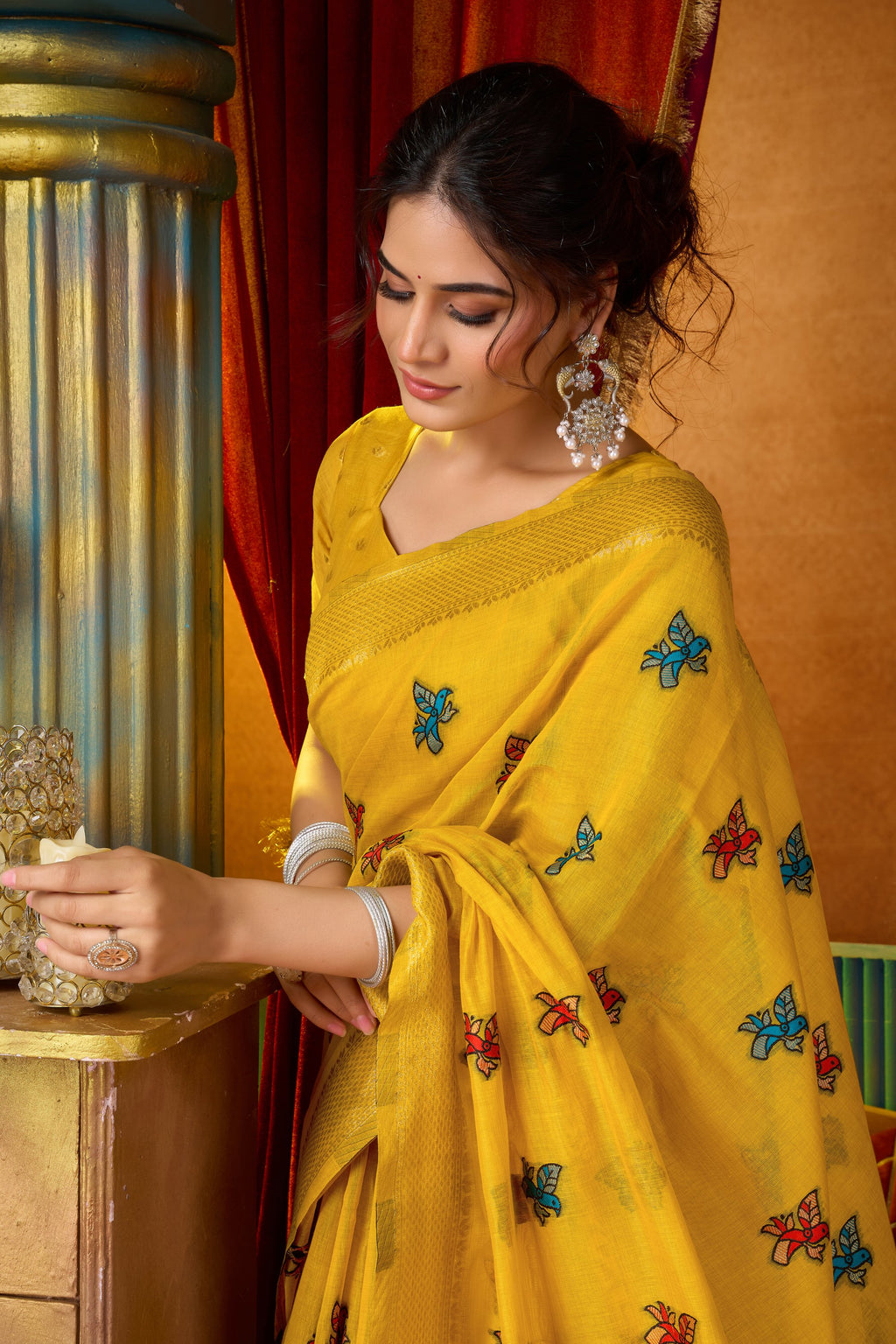 Anisha Saree - Marigold Yellow - Blouse View