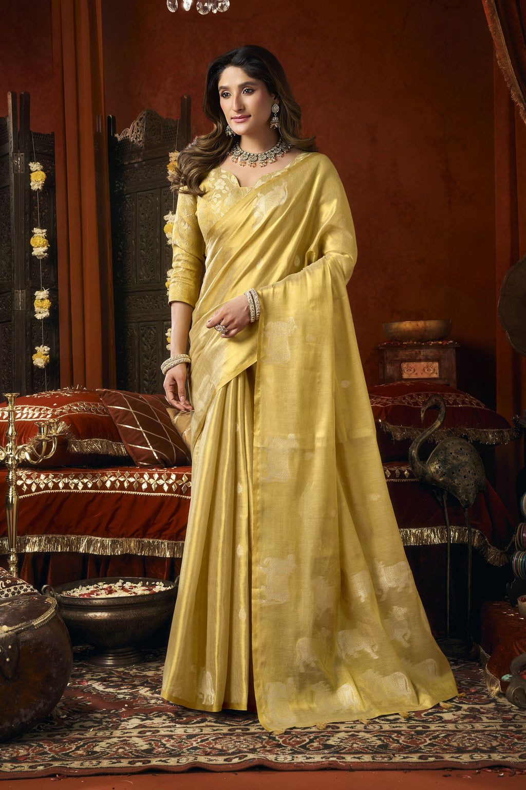 Anokhi Saree - Champagne Gold - Front Drape