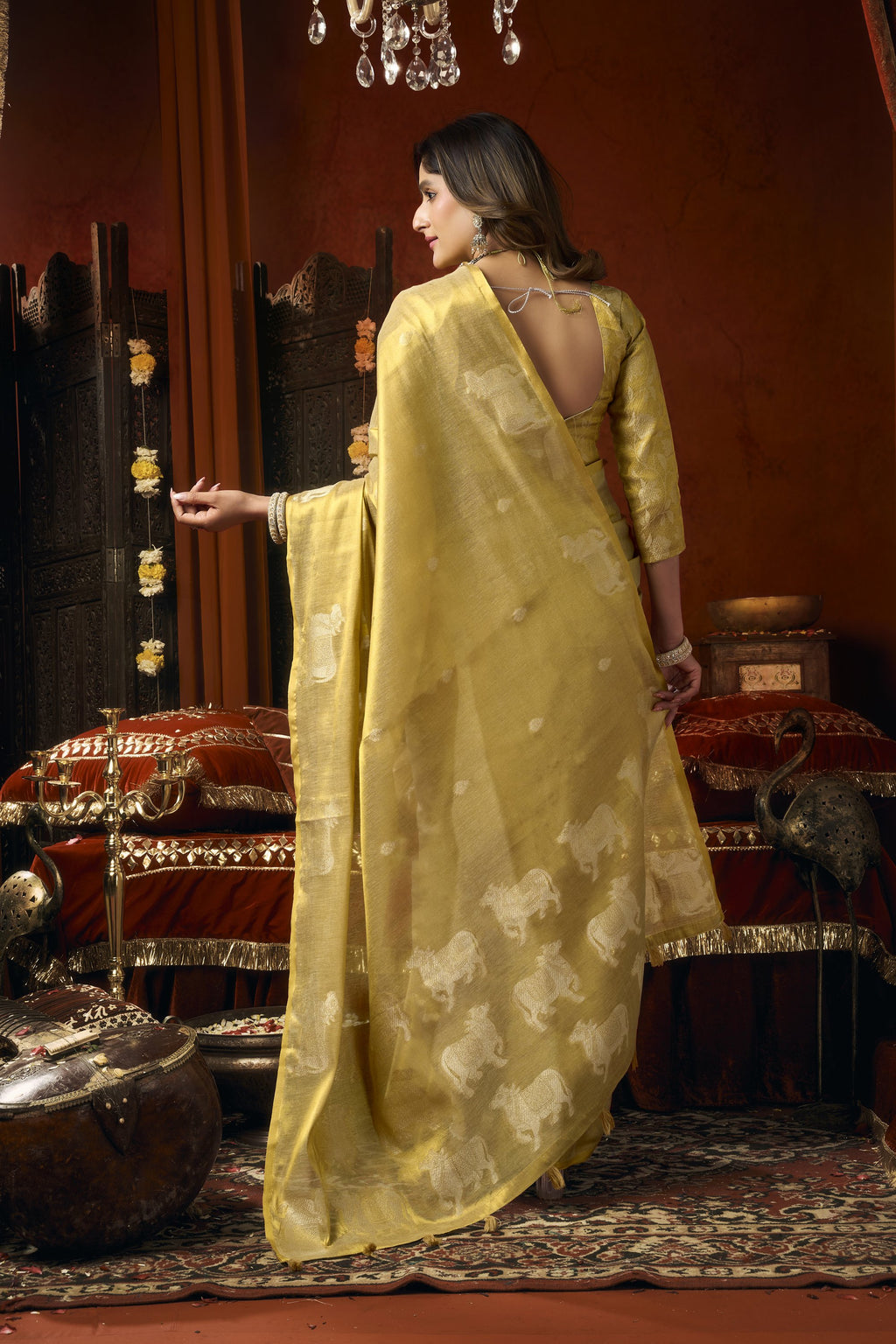 Anokhi Saree - Champagne Gold - Close Up
