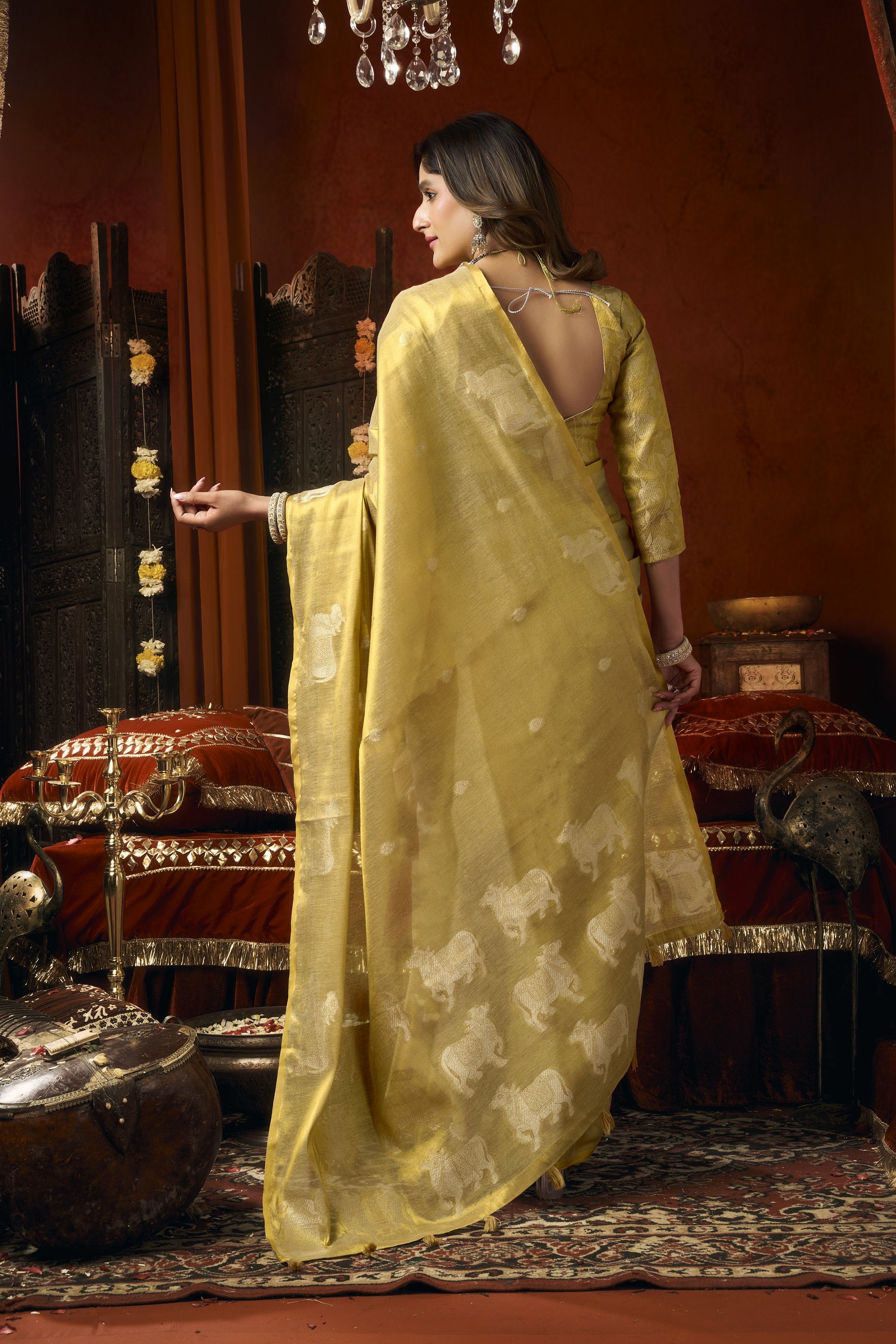 Anokhi Saree - Champagne Gold - Close Up