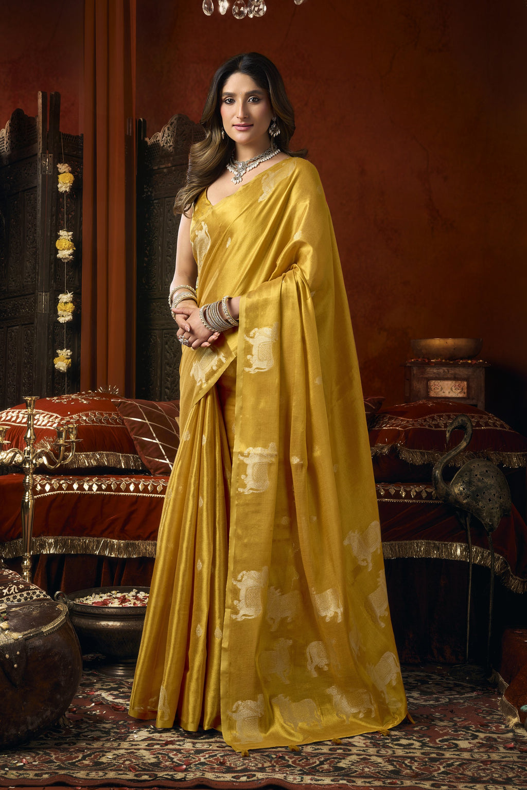 Anokhi Saree - Marigold Gold - Full View