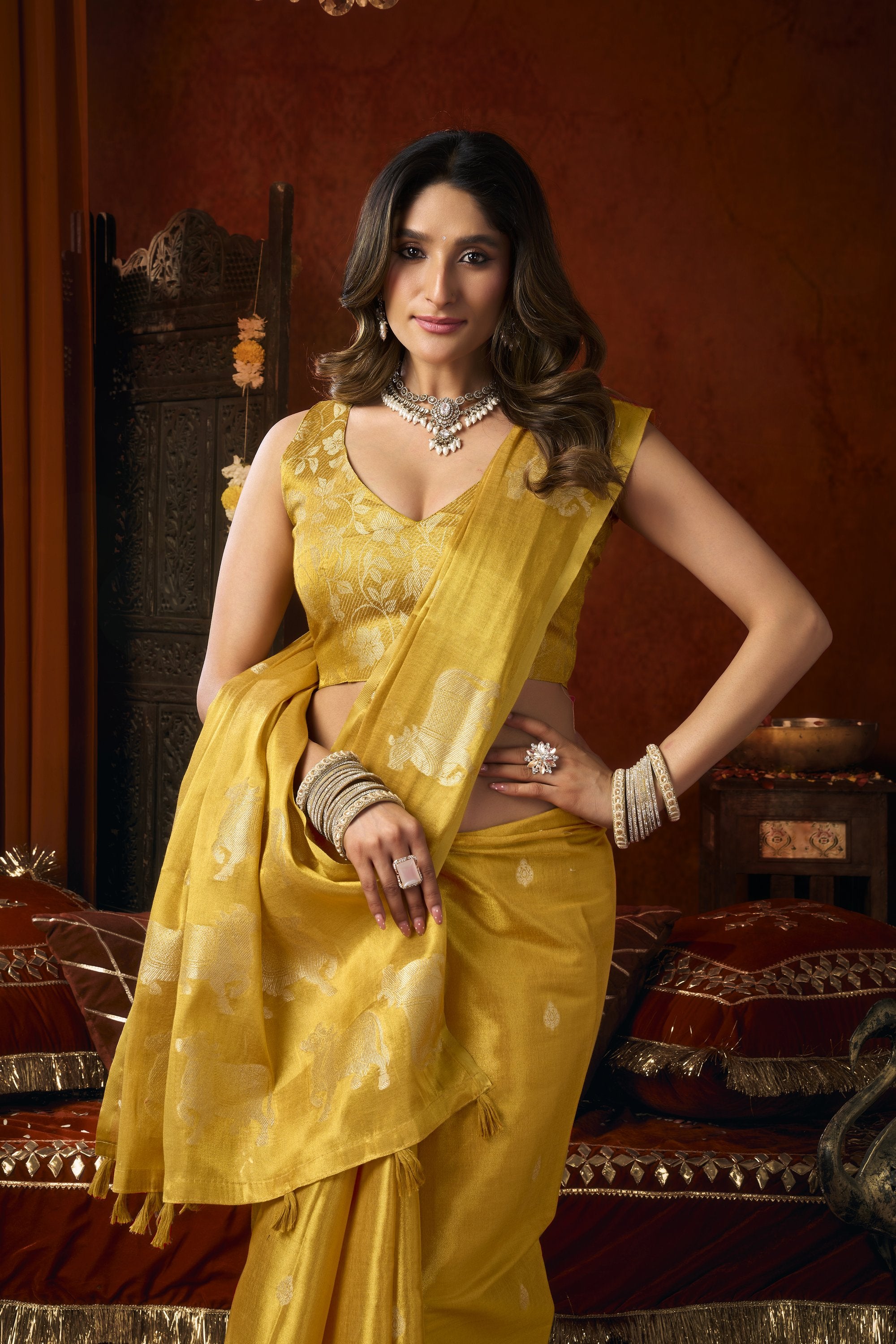 Anokhi Saree - Marigold Gold - Border Detail