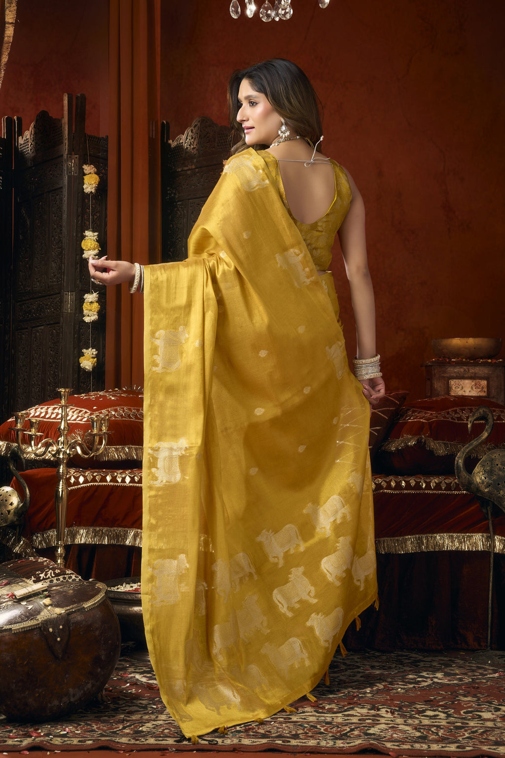 Anokhi Saree - Marigold Gold - Close Up
