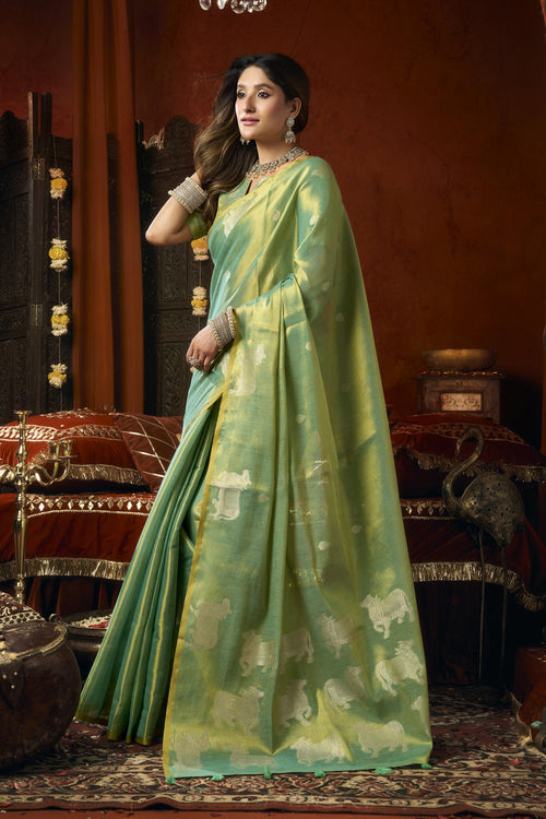 Anokhi Saree - Mint Green - Full View