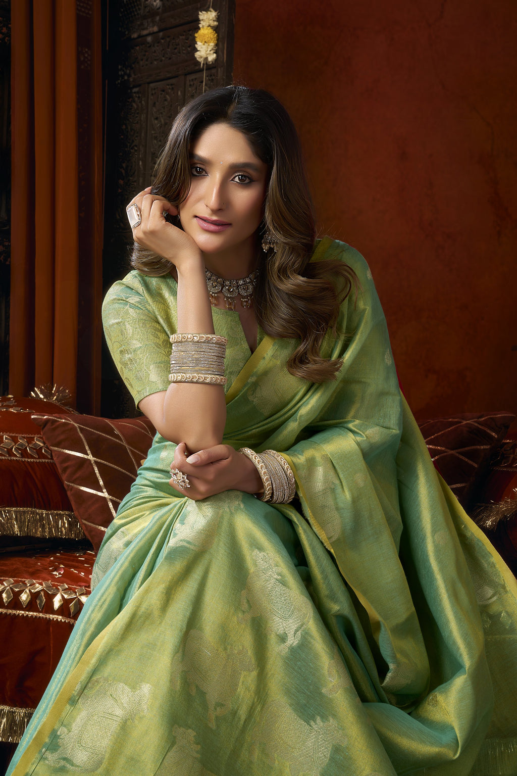 Anokhi Saree - Mint Green - Pallu Detail