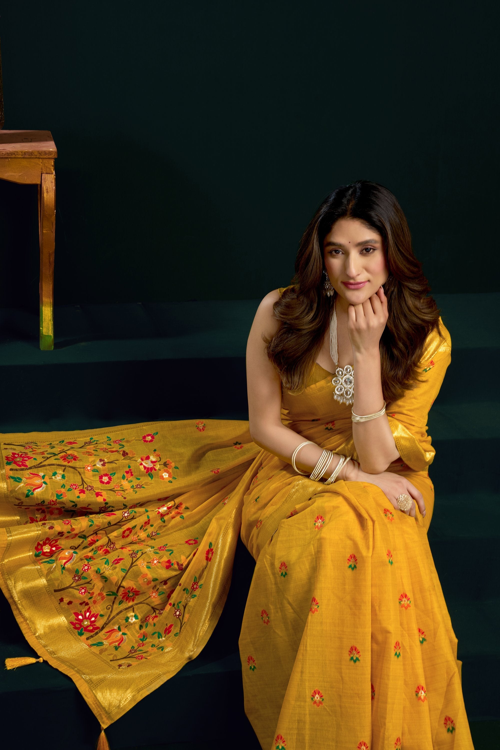 Chaaya Saree - Mustard Gold - Blouse View