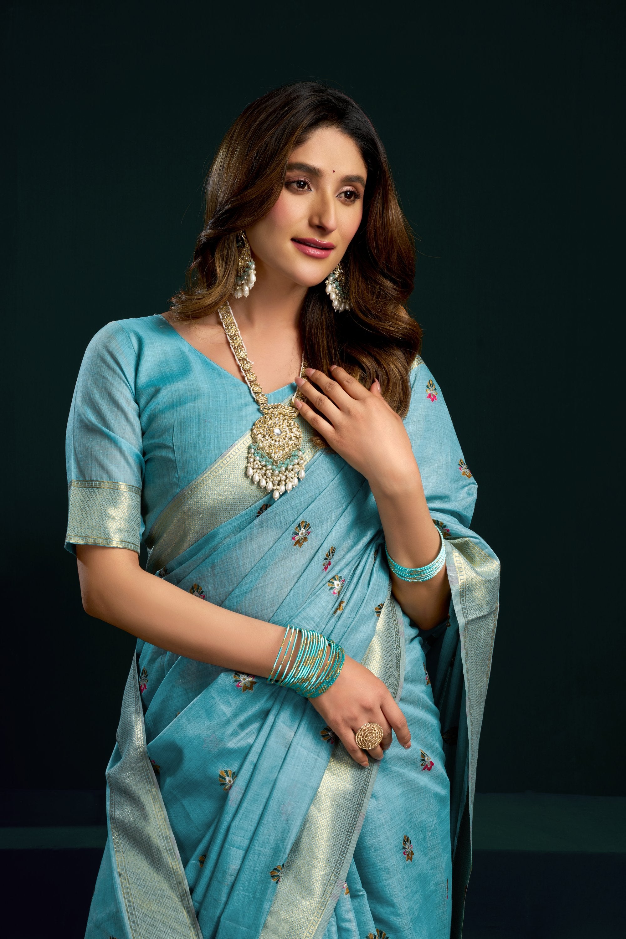 Chaaya Saree - Powder Blue - Blouse View