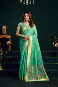 Chaaya Saree - Seafoam Mint - Front Drape
