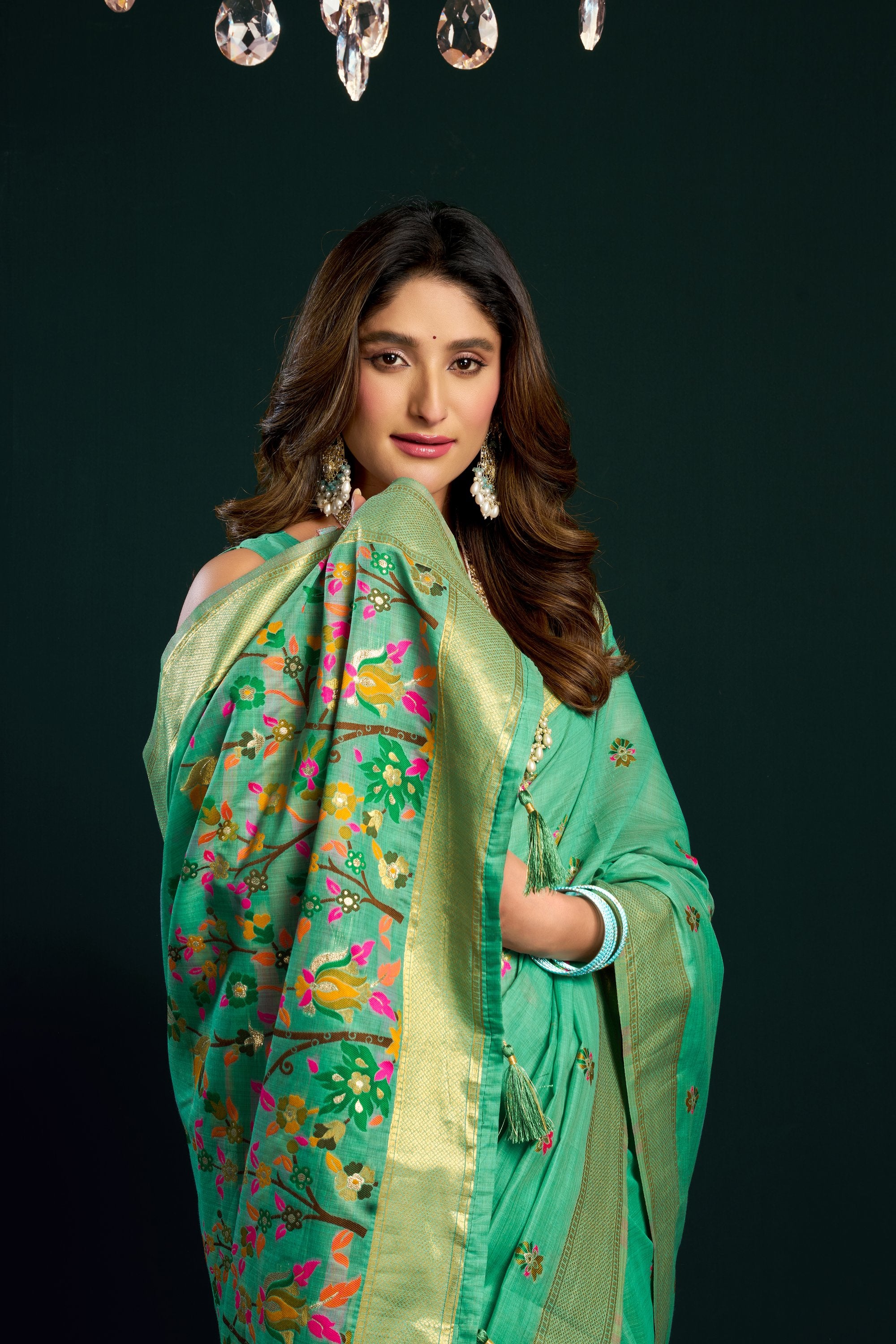 Chaaya Saree - Seafoam Mint - Blouse View