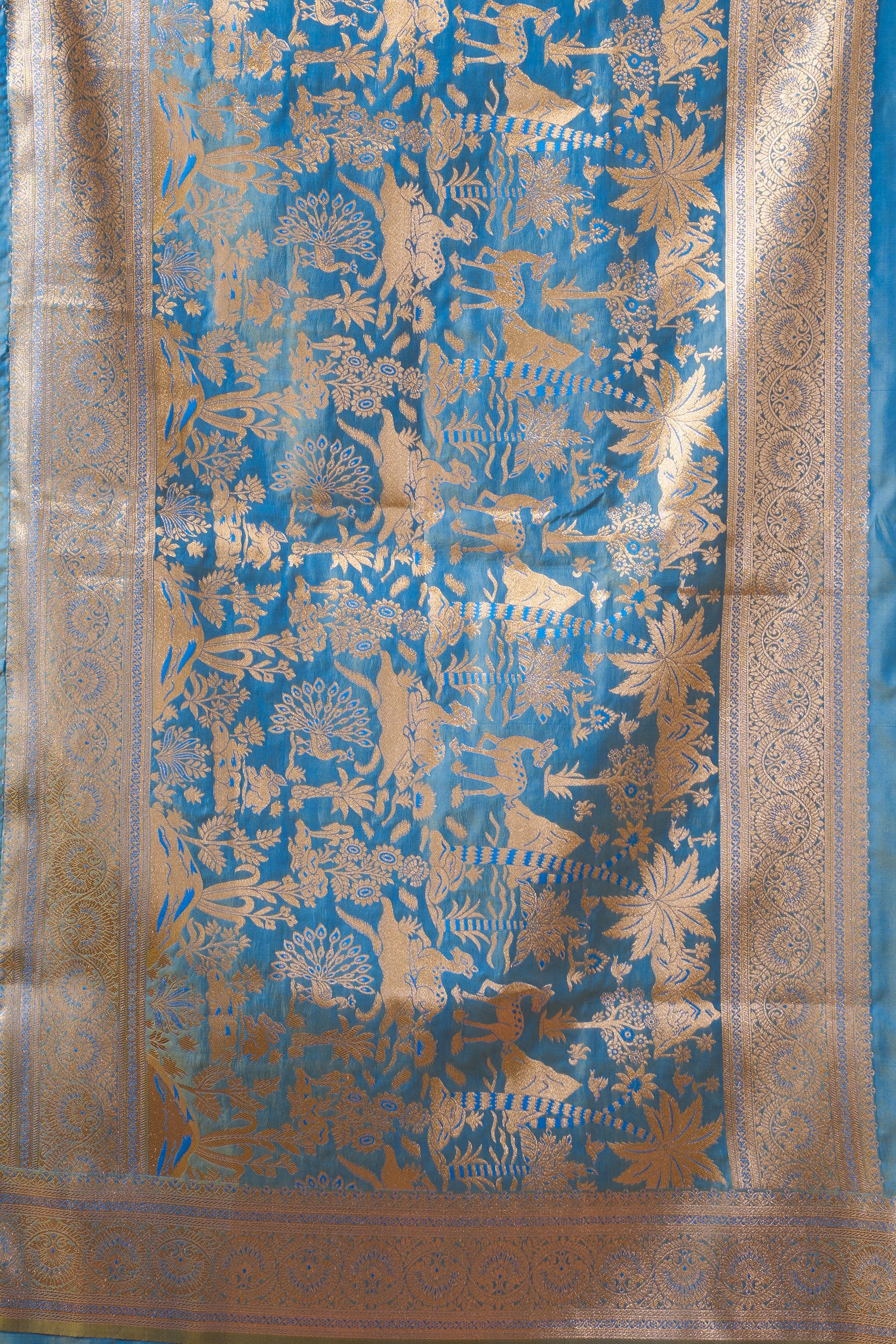 Chandrika Saree - Steel Blue - Front Drape