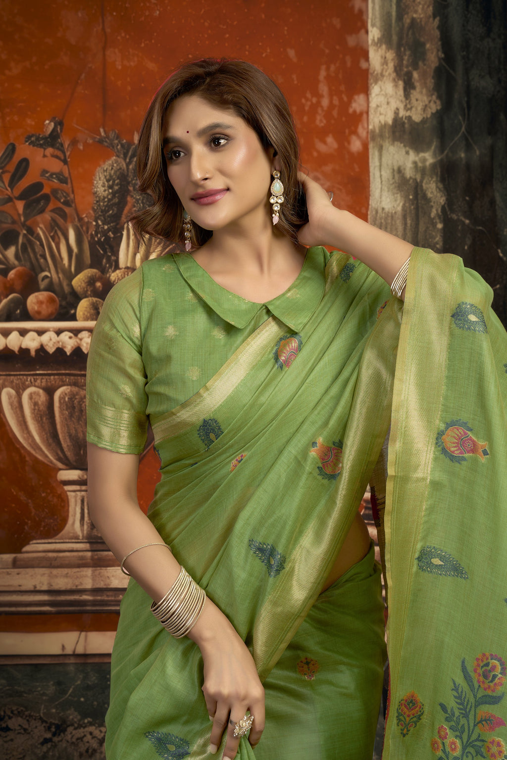 Dharaa Saree - Apple Green - Blouse View