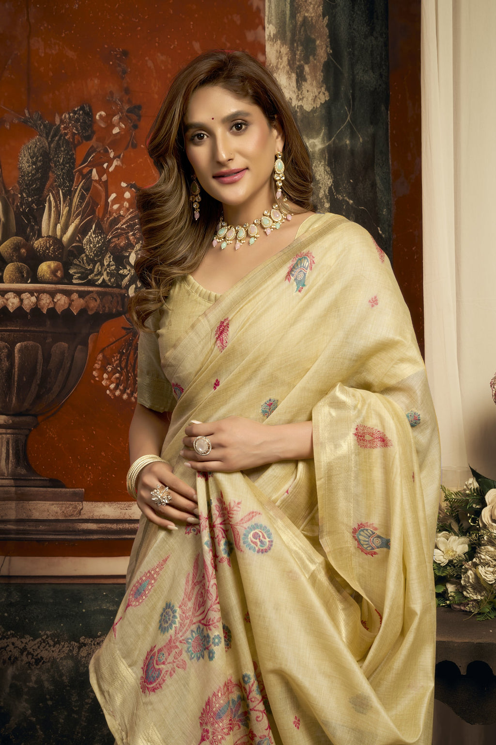 Dharaa Saree - Ivory Cream - Blouse View