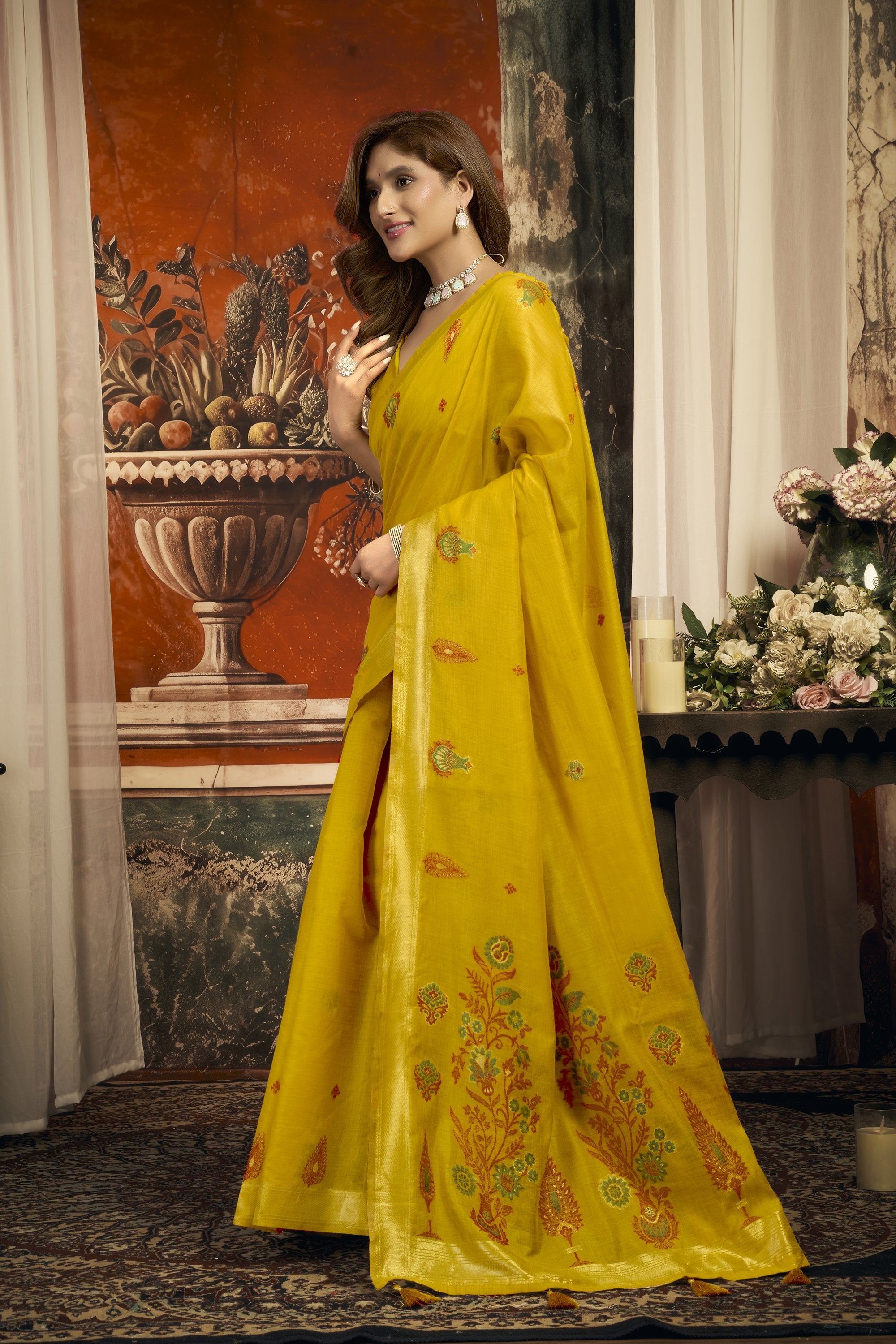 Dharaa Saree - Sunflower Yellow - Full View