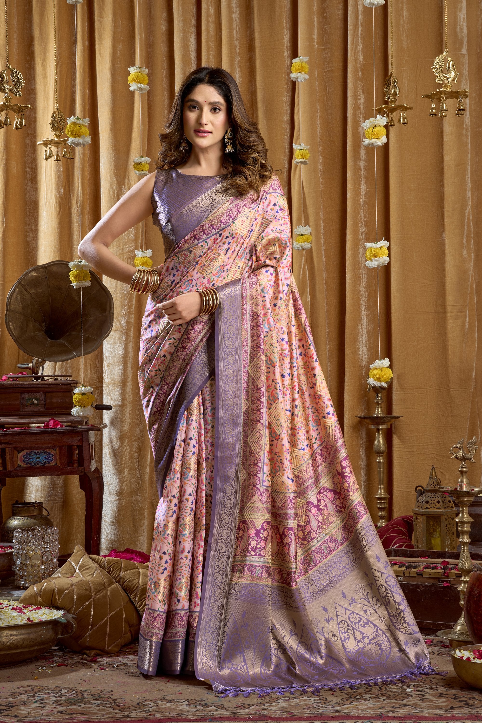 Gulshan Saree - Lavender Mist - Front Drape