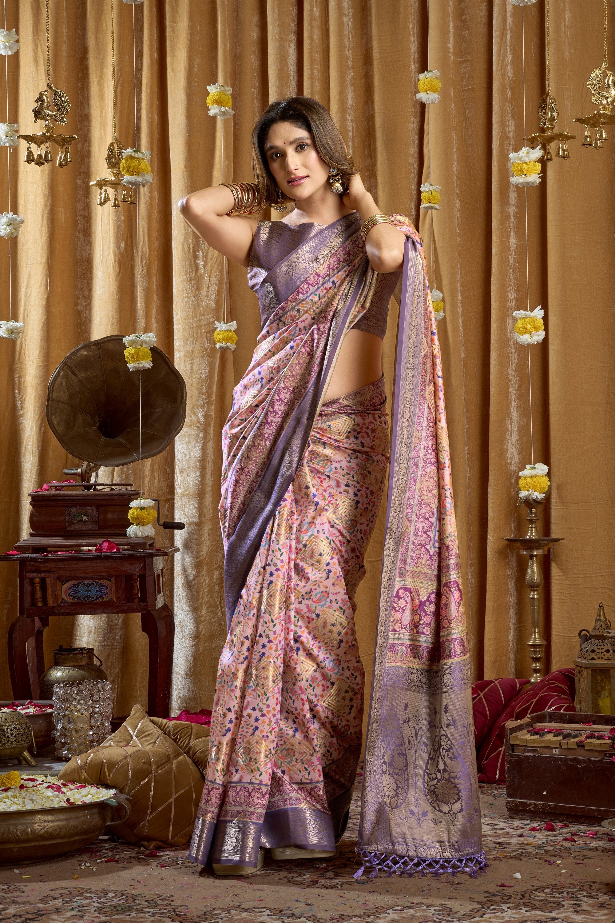 Gulshan Saree - Lavender Mist - Pallu Detail
