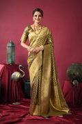 Jharokha Saree - Antique Olive - Front Drape