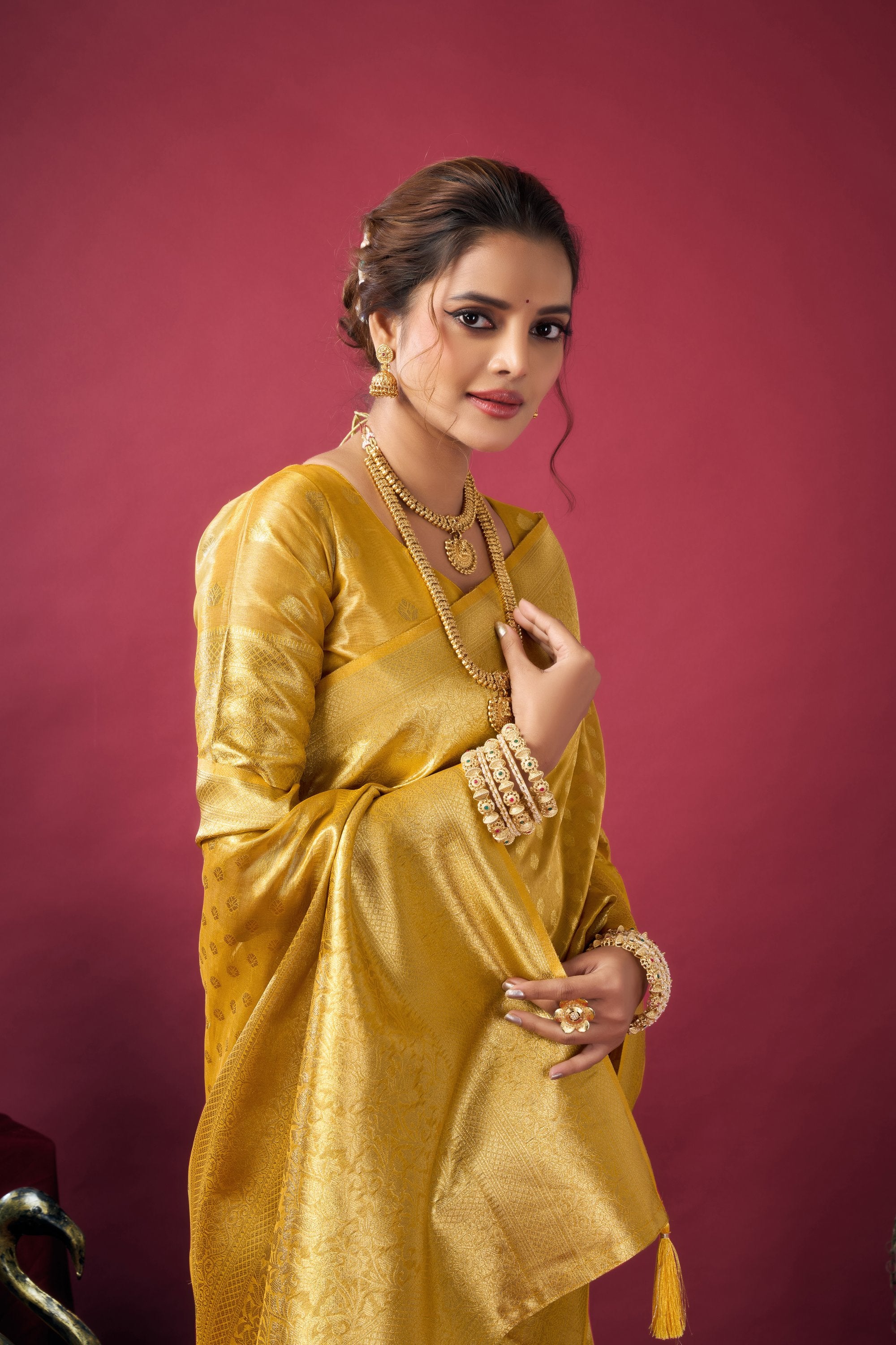 Jharokha Saree - Bright Mustard - Border Detail