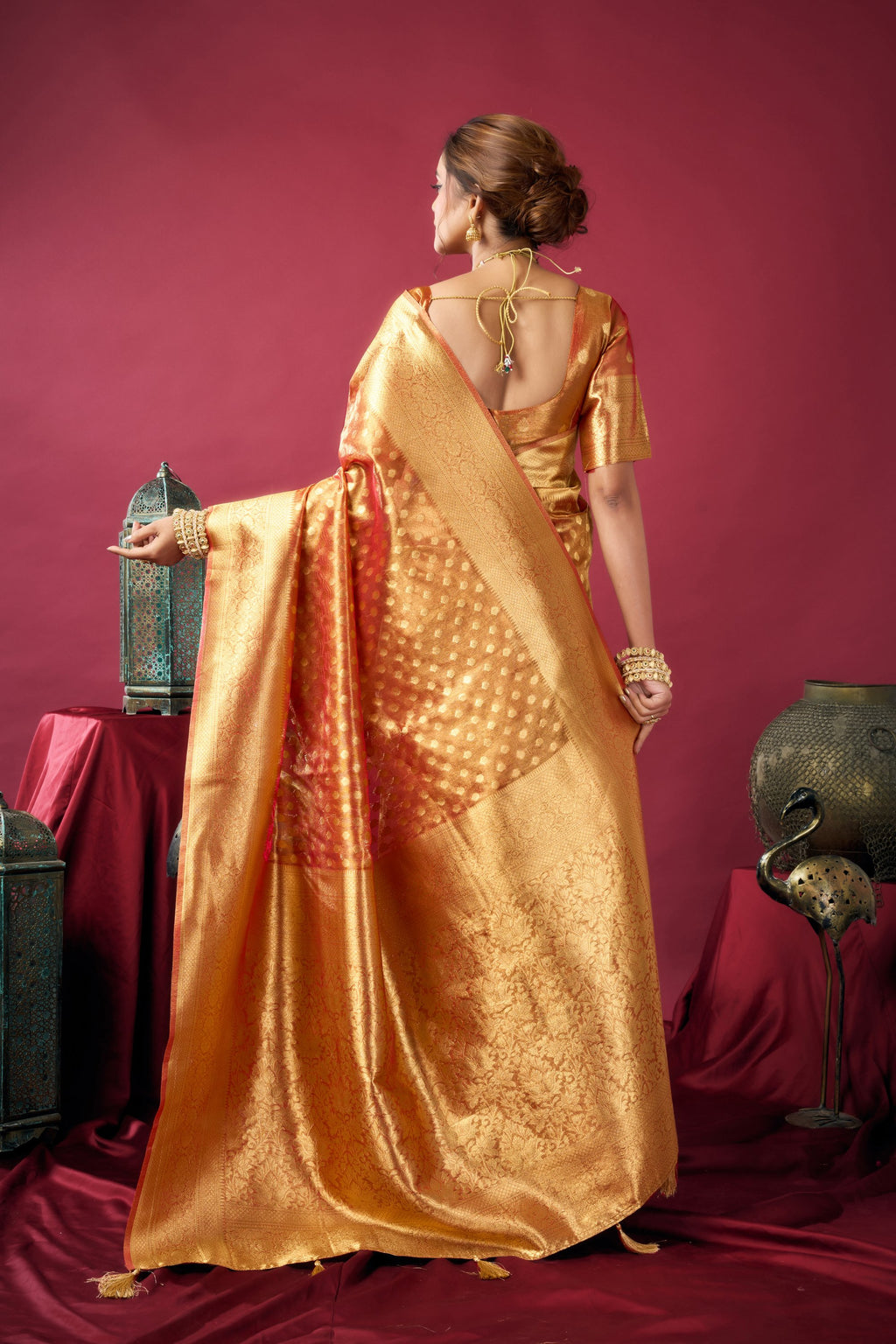 Jharokha Saree - Copper Amber - Blouse View