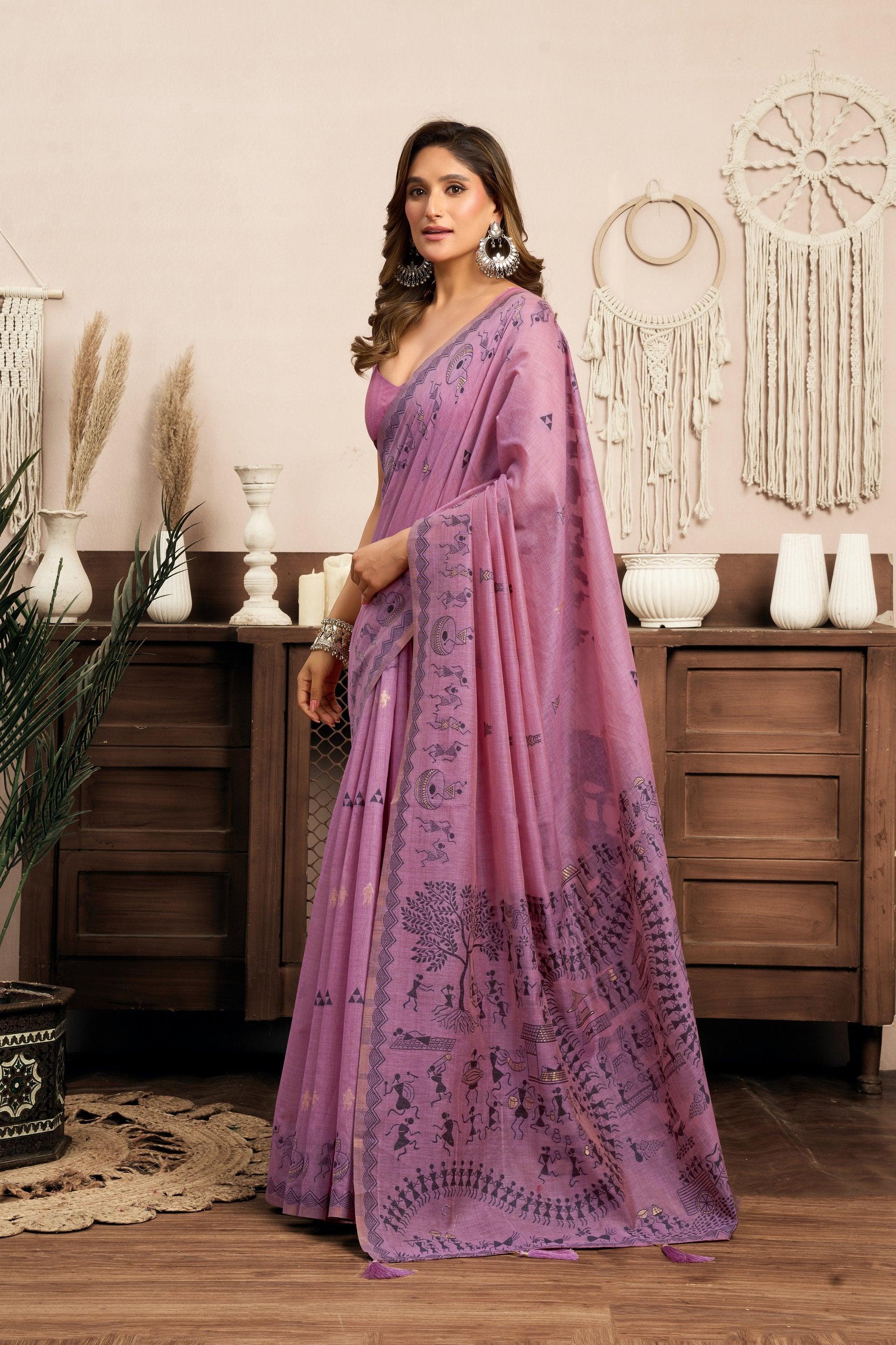 Kaveri Saree - Dusty Lilac - Full View