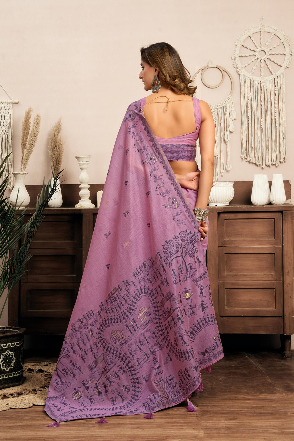 Kaveri Saree - Dusty Lilac - Pallu Detail