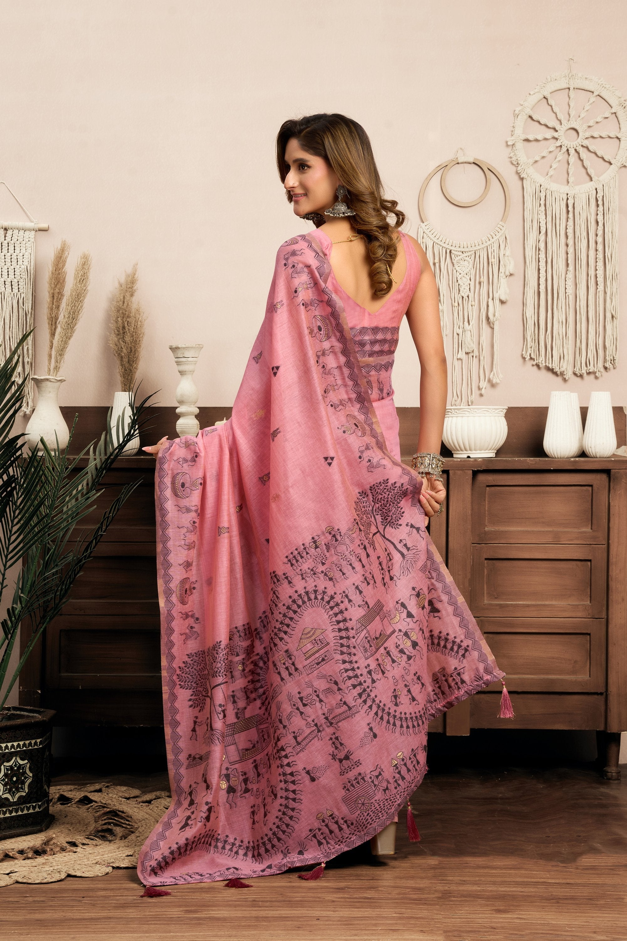 Kaveri Saree - Rose Blush - Pallu Detail