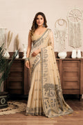 Kaveri Saree - Sand Beige - Front Drape
