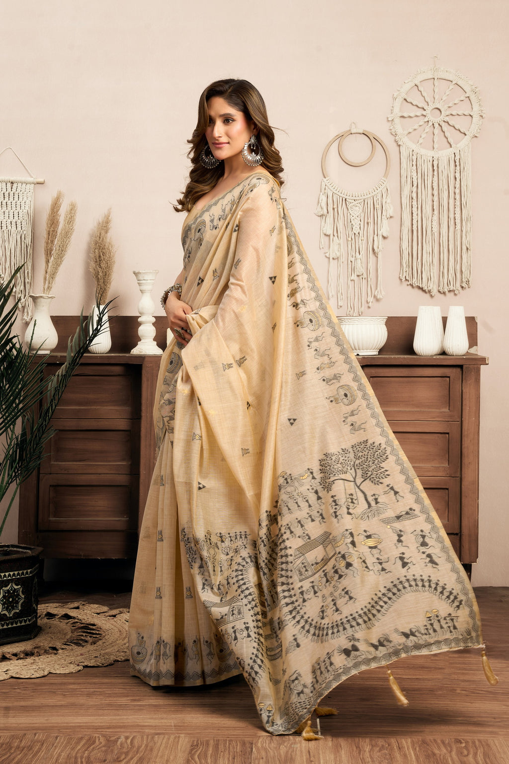 Kaveri Saree - Sand Beige - Border Detail