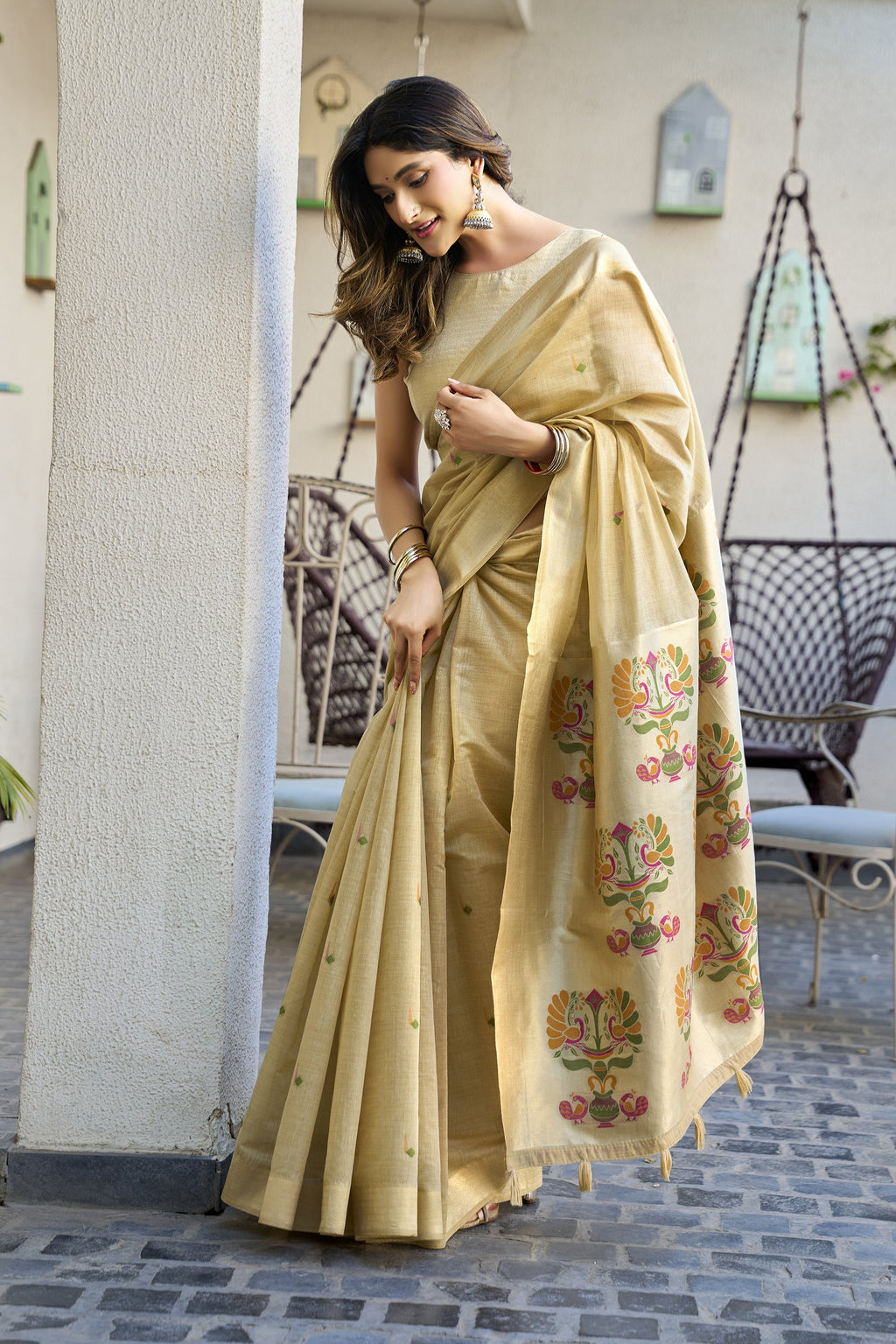 Khushboo Saree - Champagne Cream - Blouse View