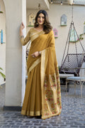Khushboo Saree - Mustard Yellow - Front Drape